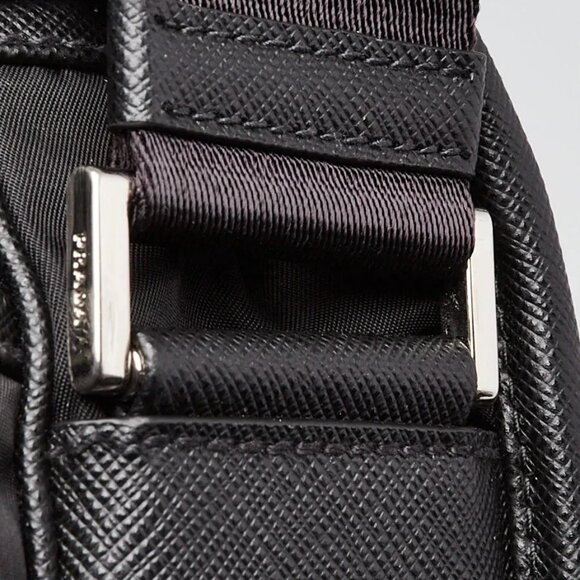 Prada Black Re-Nylon/Saffiano Crossbody Shoulder Bag - 2VD034 - Picture 5 of 12
